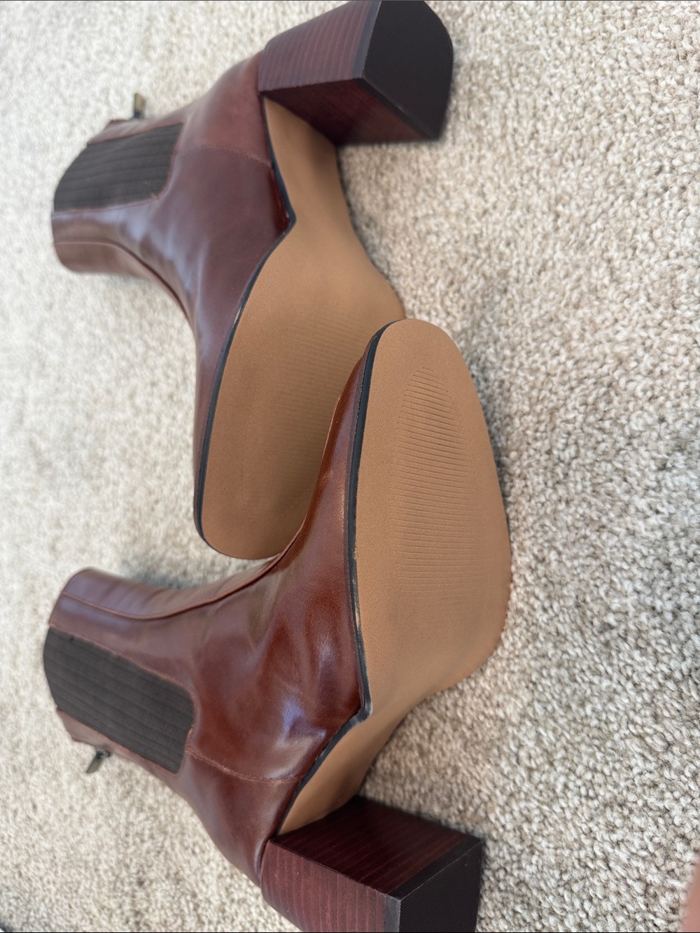 Steve Madden Women’s Brown Leather Downtown Boots - Picture 3 of 7